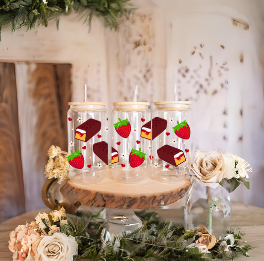 Strawberry and Chocolate Glass Cup